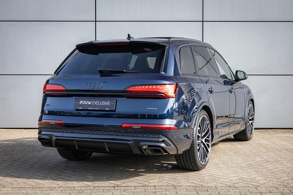 Audi Q7 55 TFSI e 394pk quattro S-line | Panoramadak | Trekh, Auto's, Audi, Automaat, 12 maanden, Blauw, 26 kWh