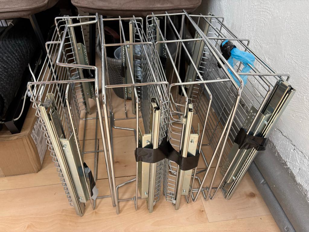 Tectake 4x Telescopische Lade RVS - Keuken/Kast 57cm, Overige typen, Zilver, Ophalen of Verzenden, Zo goed als nieuw