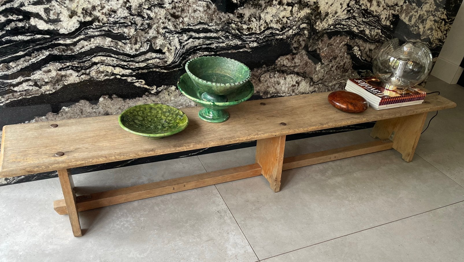 Oud houten hout bank bankje tafel salontafel sidetable bench, Ophalen