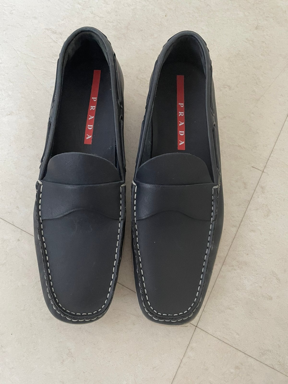 Prada loafer maat 39, Instappers, Zo goed als nieuw, Verzenden, Blauw
