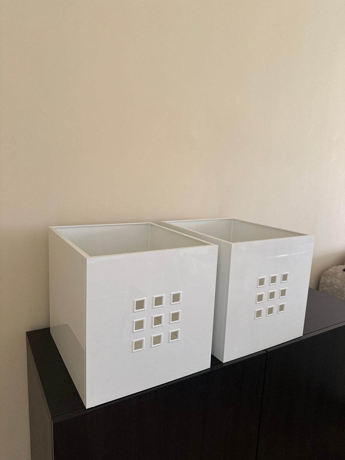 Ikea witte Lekman bakken/deurtjes - Mid-century modern stijl, Ophalen, Gebruikt