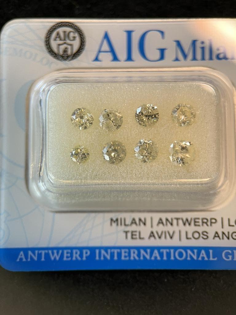 8 excellent ronde brillianten 1.59 carat (1425), Sieraden, Tassen en Uiterlijk, Edelstenen, Ophalen of Verzenden, Zo goed als nieuw