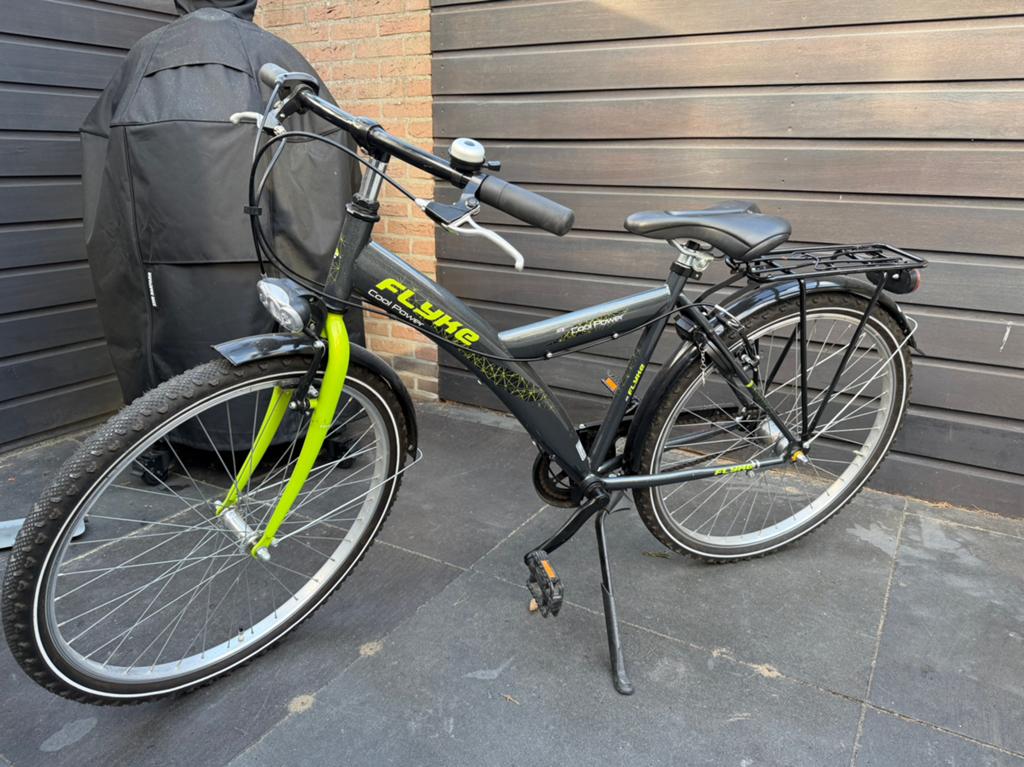 Flyke Cool Power fiets - Zwart/Neon Groen 26 inch, Fietsen en Brommers, Terugtraprem, Gebruikt, Versnellingen, Ophalen