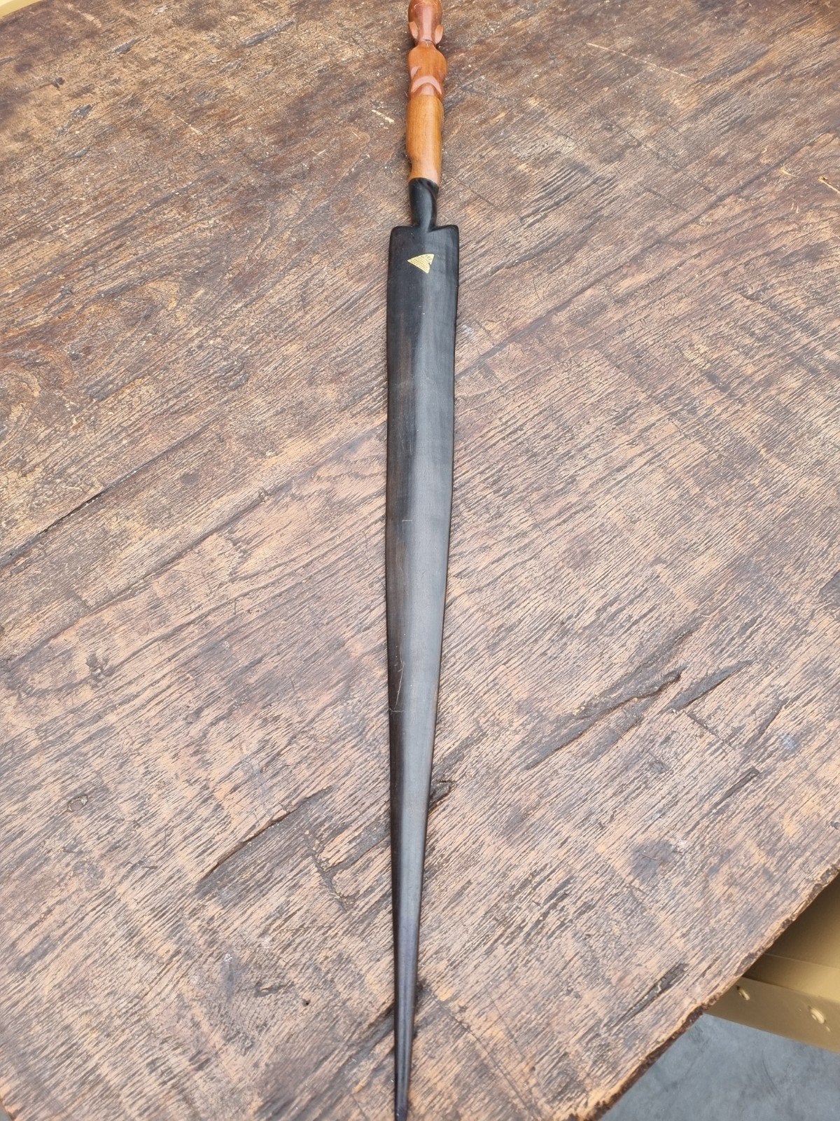 Afrikaanse houten speer, Antiek en Kunst, Ophalen