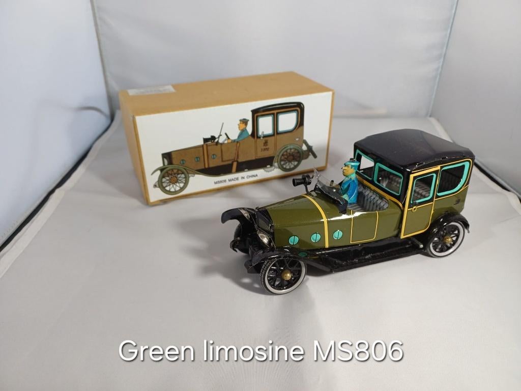 Blikken speelgoed Green Limousine, Ophalen of Verzenden