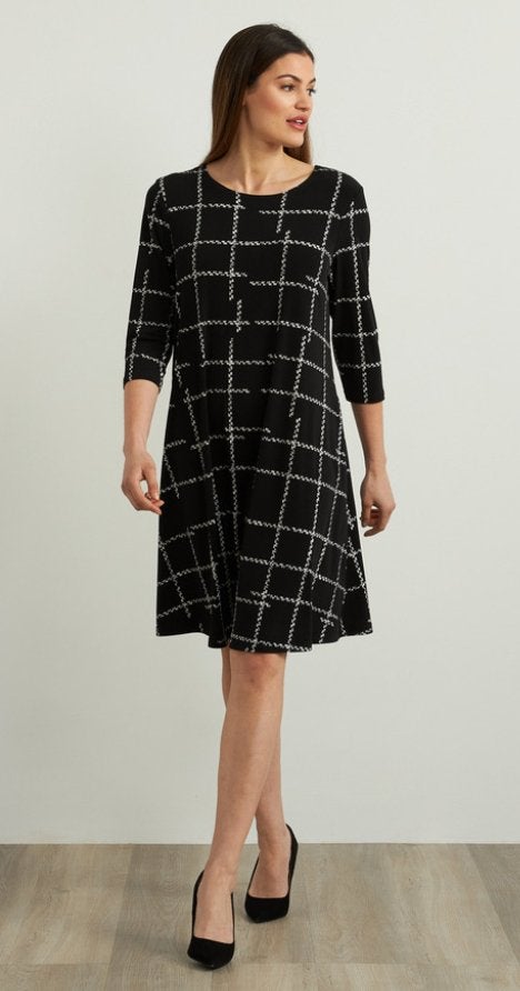 Joseph Ribkoff prachtige losse ruit/print jurk mt 42/44, Meerkleurig, ., Maat 42/44 (L), Joseph Ribkoff