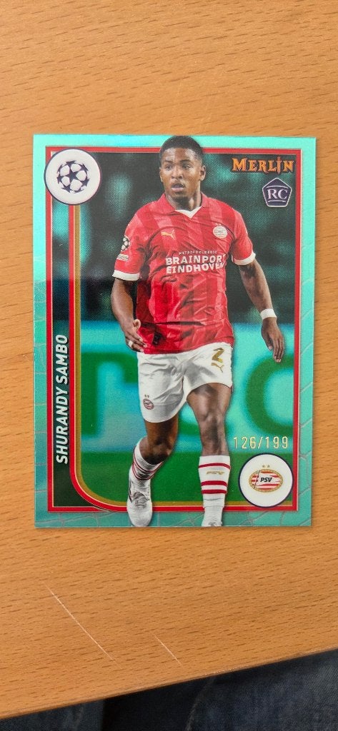 2023 Topps Merlin Shurandy Sambo PSV rookie /199, Verzenden, Zo goed als nieuw, Plaatje