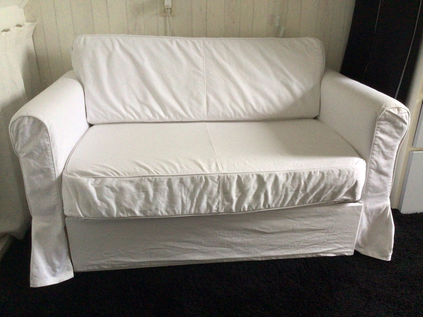 IKEA Hemnes slaapbank, wit, 2-persoons, Ophalen, Wit, Tweepersoons, Zo goed als nieuw