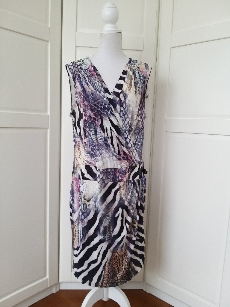 Etoile Du Monde EDM zgan mouwloze zebra print jurk, maat 6 L, Kleding | Dames, Jurken, Maat 42/44 (L), Ophalen of Verzenden, Zo goed als nieuw