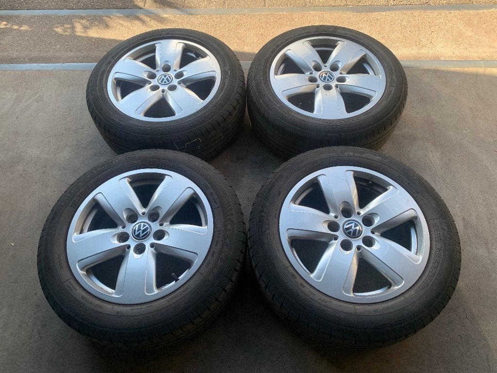VW CADDY GOLF 5/6/7/8 VELGEN + GOODYEAR BANDEN 205 55 R16, Auto-onderdelen, Banden en Velgen, Gebruikt, 16 inch, ., Banden en Velgen