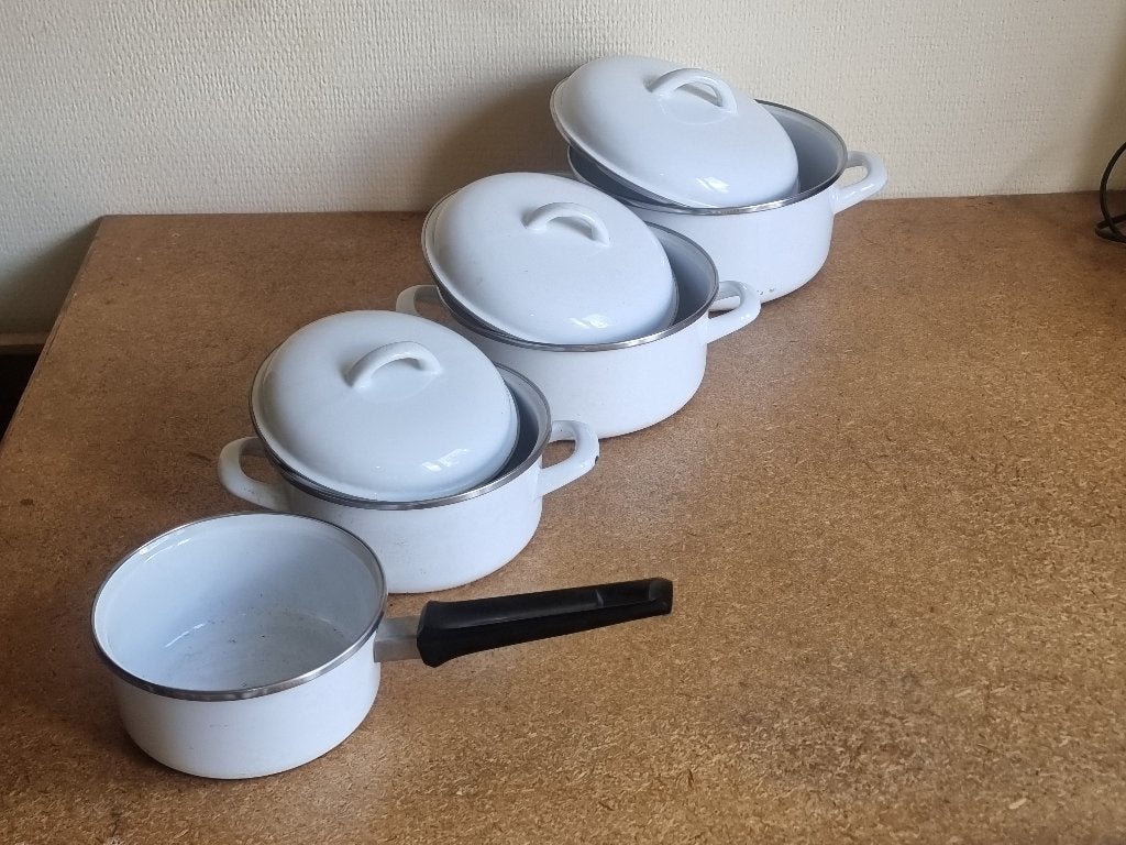 Pannen, Huis en Inrichting, Keuken | Potten en Pannen, Overige materialen, Keramische plaat, Pannenset, Ophalen of Verzenden