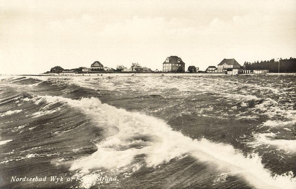 Duitsland, Nordseebad Wyk a. Föhr, Strand 1930s Ansichtkaart, Ophalen of Verzenden, 1920 tot 1940, Ongelopen, Duitsland