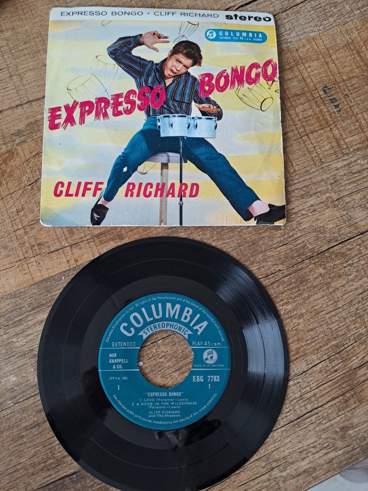 Cliff Richard - Expresso Bongo EP (Columbia ESG 7783), Originele persing, Ophalen of Verzenden, Gebruikt, Pop