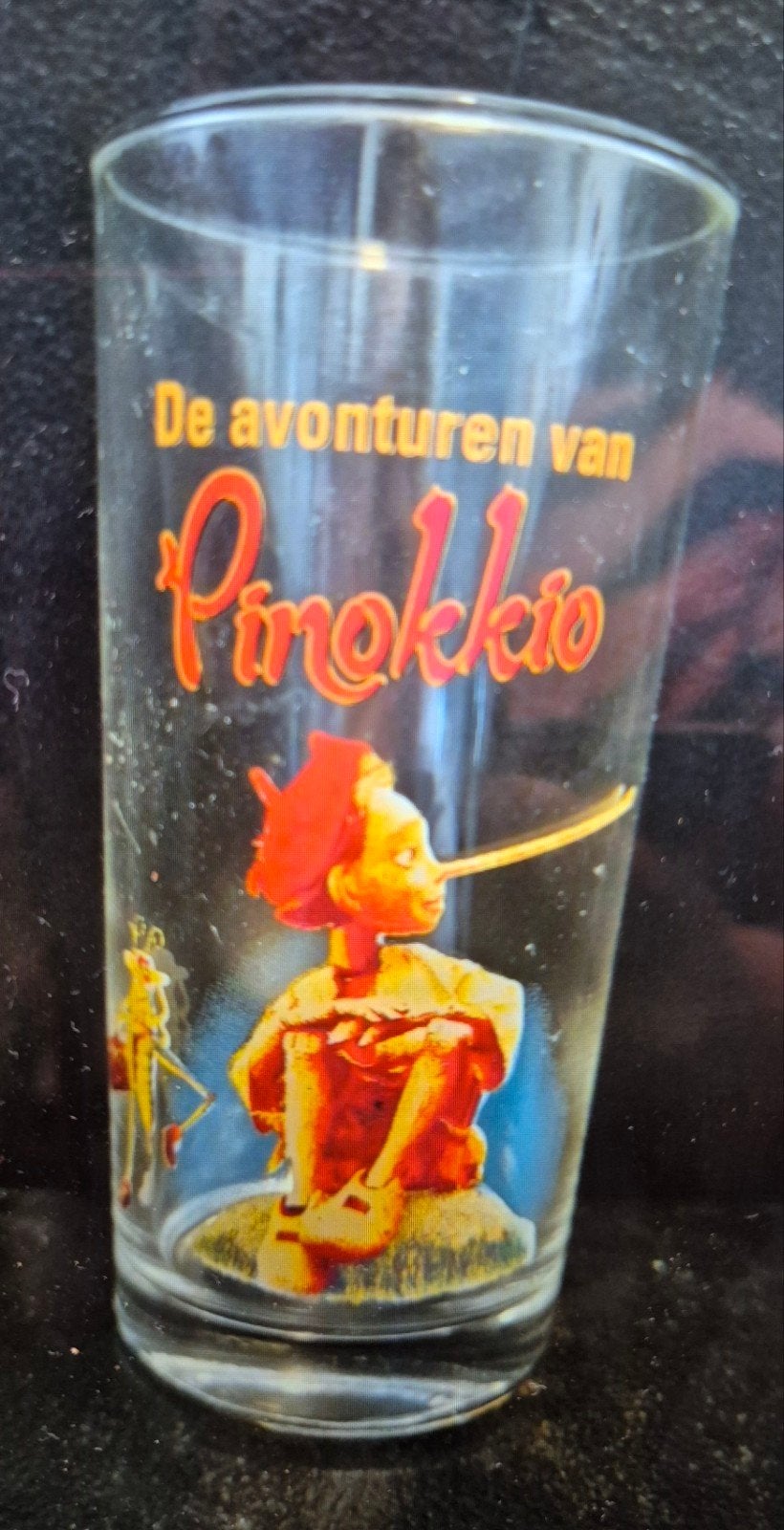 Vintage Pinokkio glas - De avonturen van Pinokkio, Ophalen of Verzenden