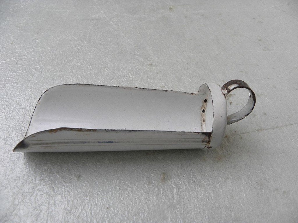 Kruideniers schep wit emaille, Ophalen of Verzenden