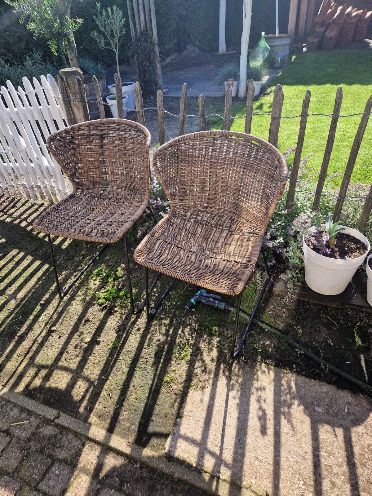 2 wicker stoelen van woods, Ophalen, Zo goed als nieuw, Wicker
