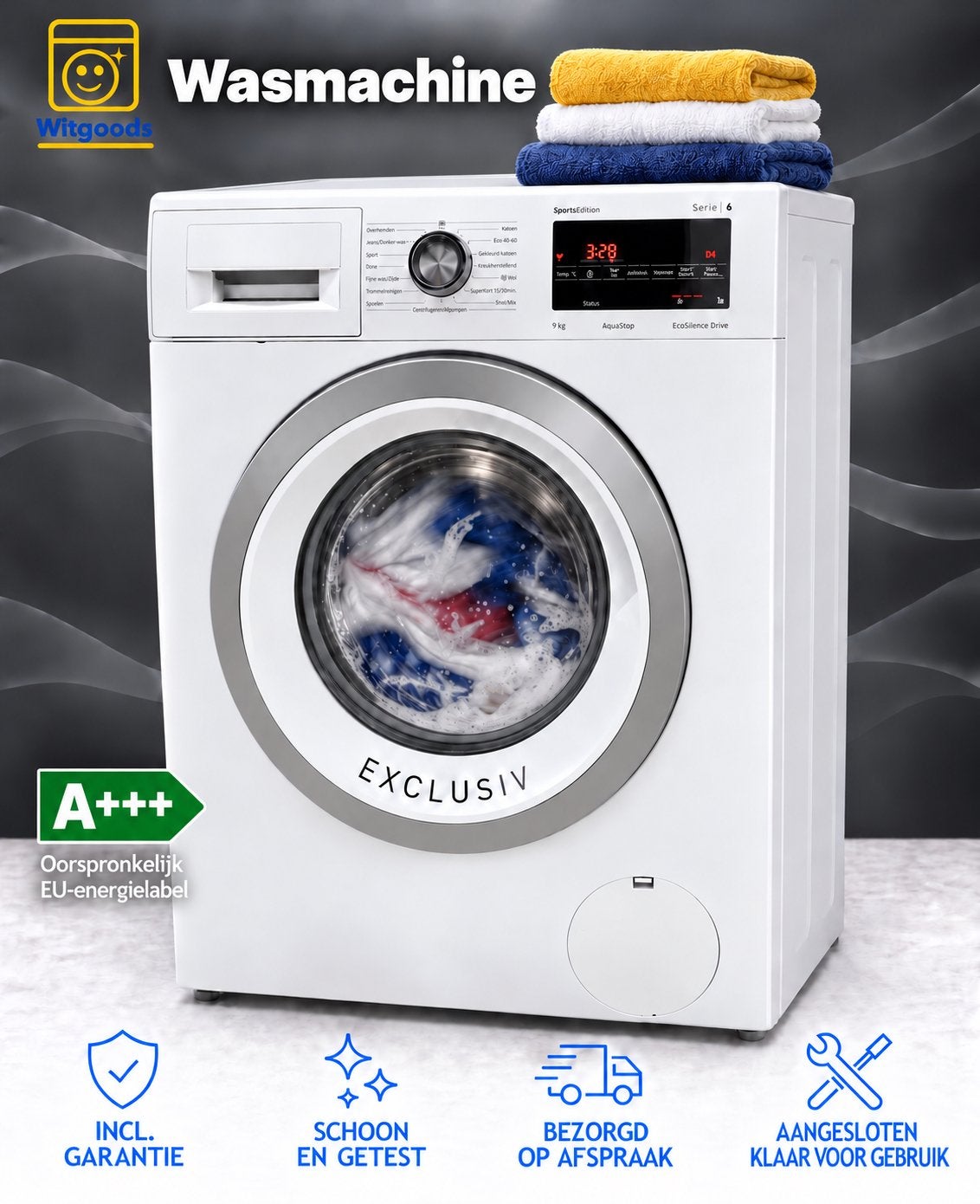 GROOT, SNEL & STIL! 9KG BOSCH SERIE6 1400 TPM | SPEEDPERFECT
