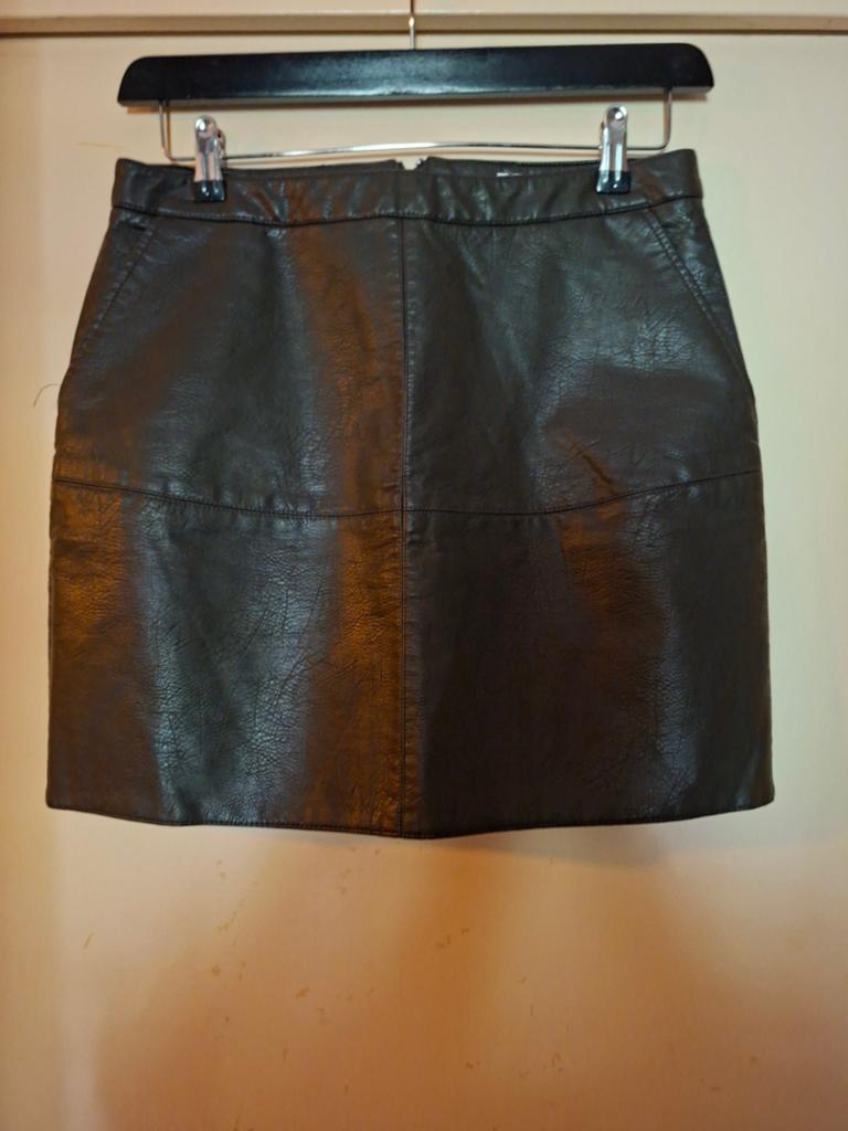 Costes leren minirok met steekzakken - Legergroen, maat L, Maat 42/44 (L), Nieuw, Ophalen of Verzenden, Costes