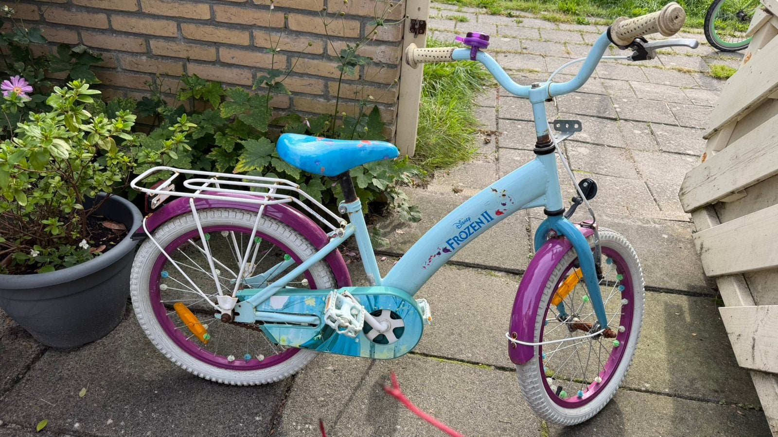 Kinderfiets Frozen, Ophalen, Gebruikt, Terugtraprem, 16 inch