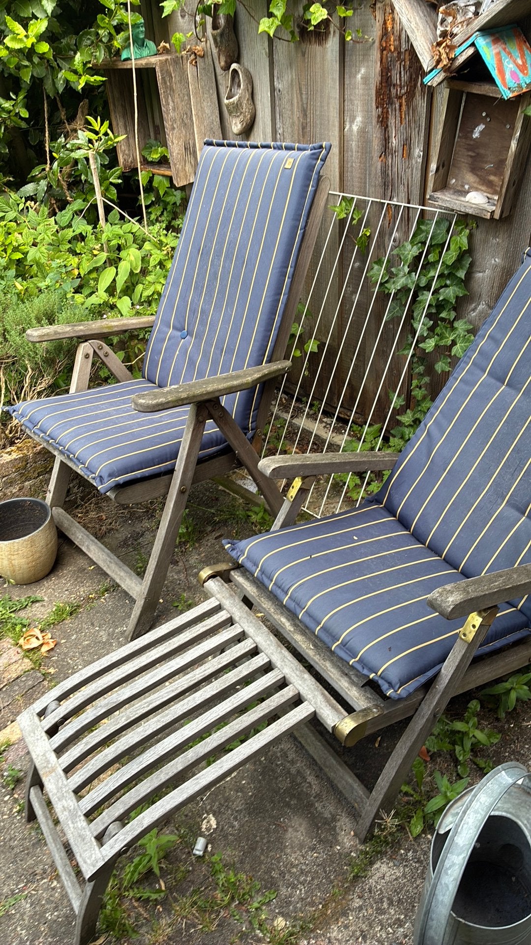 Gratis twee tuinstoelen., Tuin en Terras, Tuinstoelen, Ophalen, Gebruikt, Hout