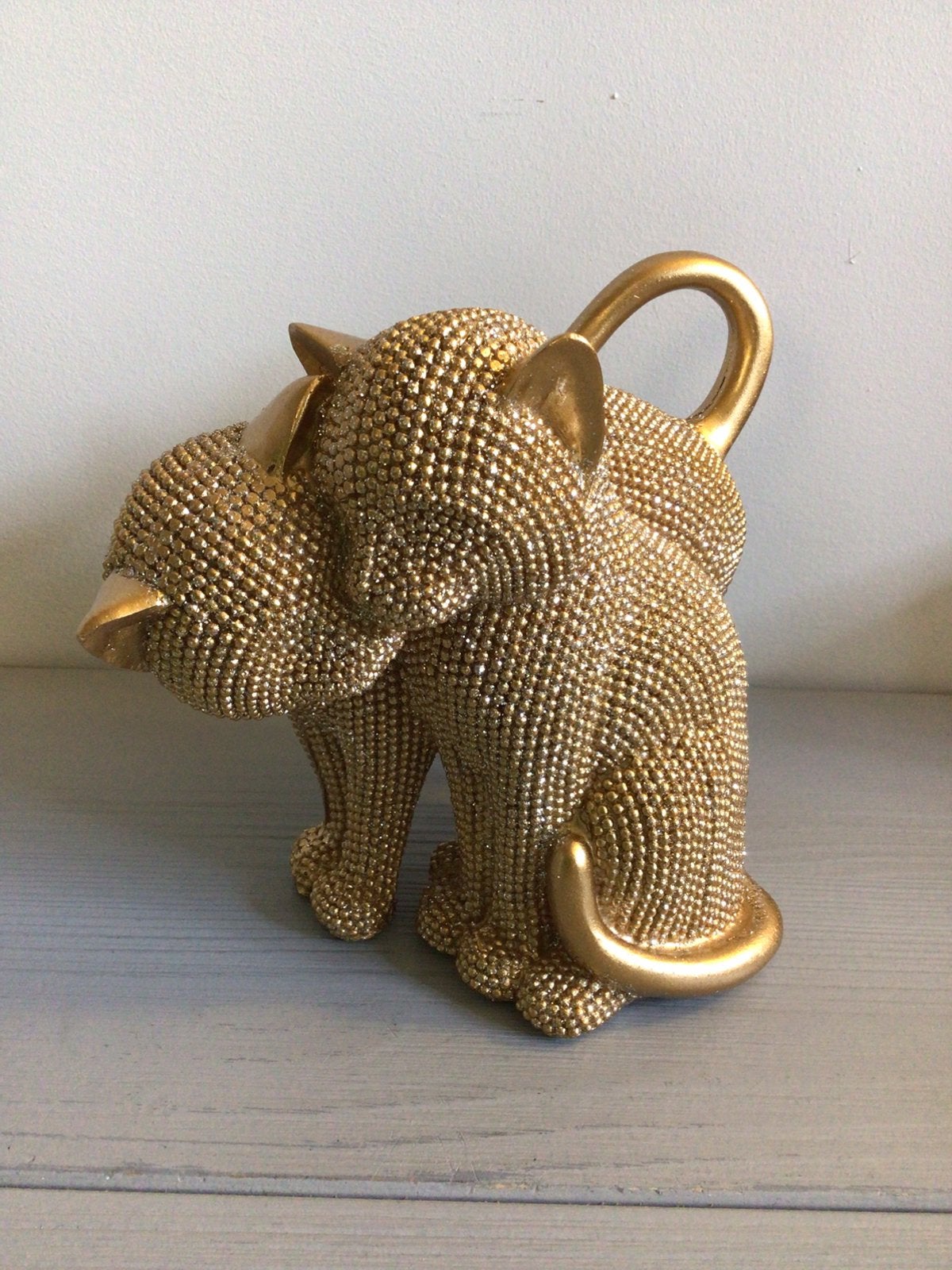 Lief katten duo poes kat beeld goud poezen, Ophalen of Verzenden, Zo goed als nieuw, Dier