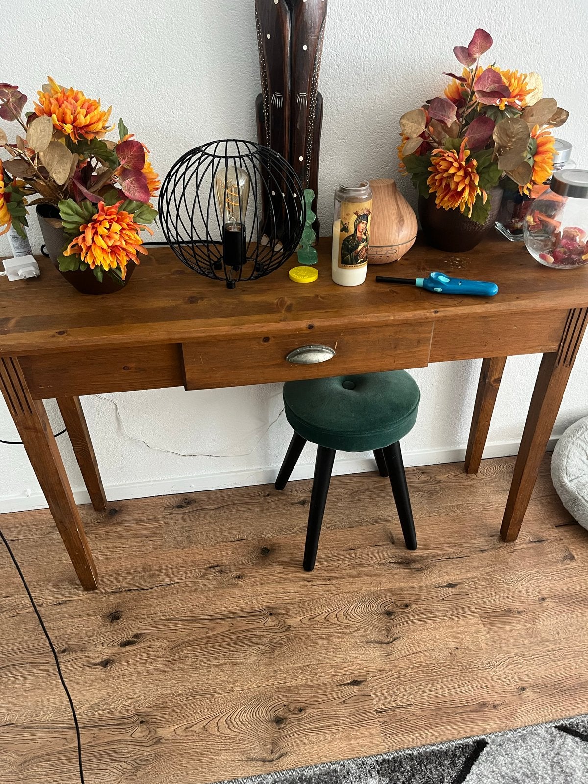 Houten sidetable met lade - opknapper, Huis en Inrichting, Ophalen, Gebruikt, 50 tot 100 cm, Overige houtsoorten