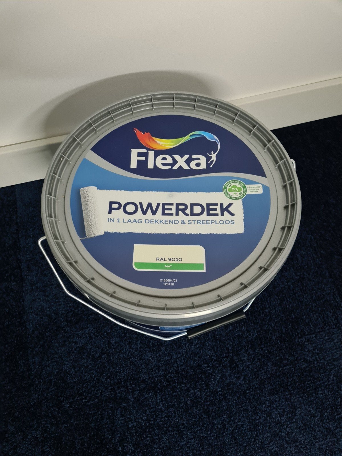Flexa Powerdek Muurverf RAL 9010 Mat 10 Liter Nieuw, Ophalen, Wit, Nieuw, Verf