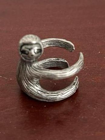 Lui ring-super cute Sloth ring, Sieraden, Tassen en Uiterlijk, Ringen, Overige materialen, Gebruikt, Ophalen of Verzenden, 17 tot 18