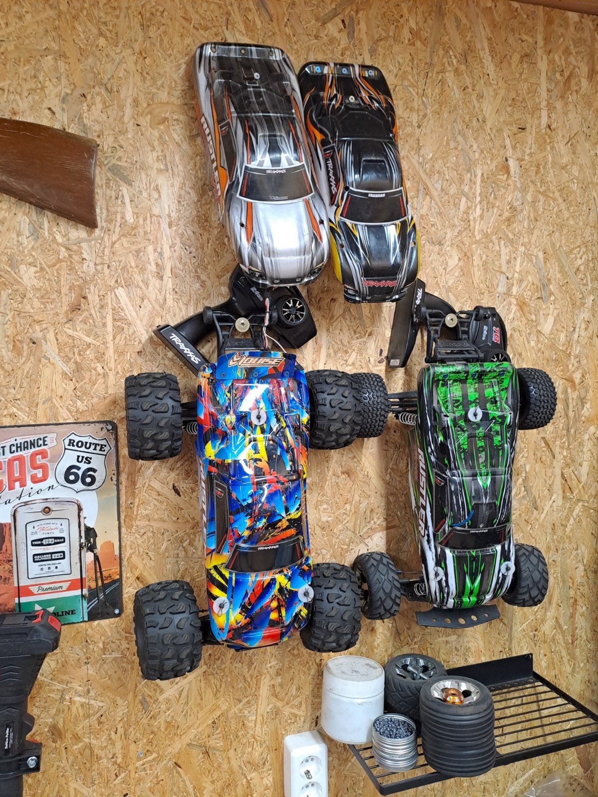 Traxxas Rustler 2wd VXL RC auto's met veel extra's, Gebruikt, Auto offroad, Schaal 1:10, RTR (Ready to Run)