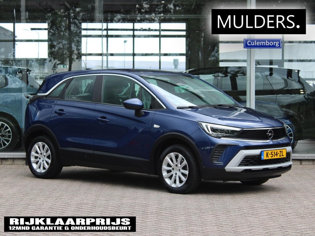 Opel Crossland 1.2T 110 Elegance | Camera/Trekhaak/AGR-Stoel, 12 maanden, Gebruikt, 1199 cc, Blauw