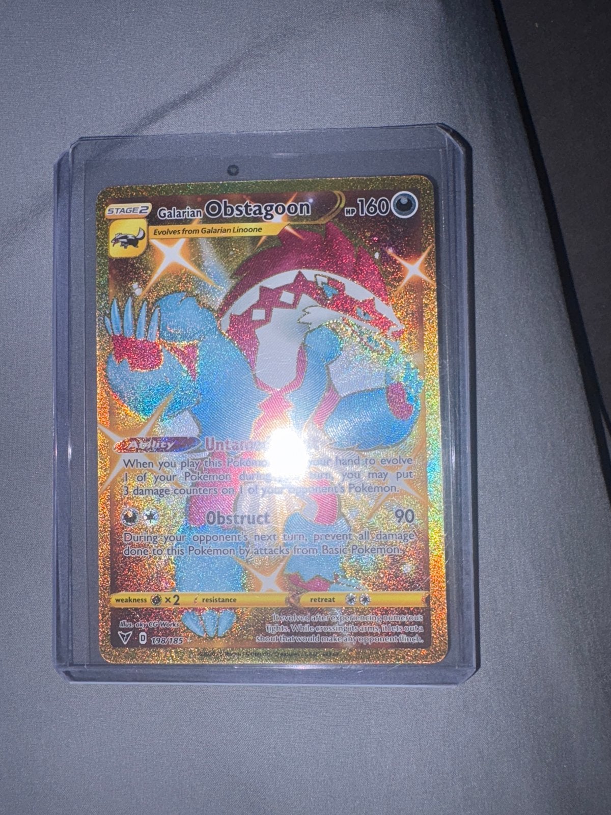 Pokémon Kaarten: Galarian Obstagoon, Nessa, Rocket's Zapdos, Ophalen of Verzenden, Zo goed als nieuw, Meerdere kaarten, Foil