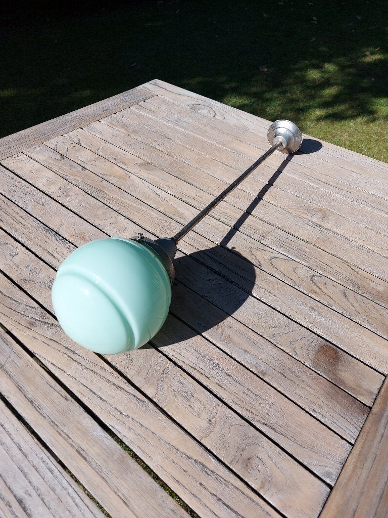 Art Deco hanglamp, Huis en Inrichting, Lampen | Hanglampen, Gebruikt, Ophalen of Verzenden, Glas, Minder dan 50 cm