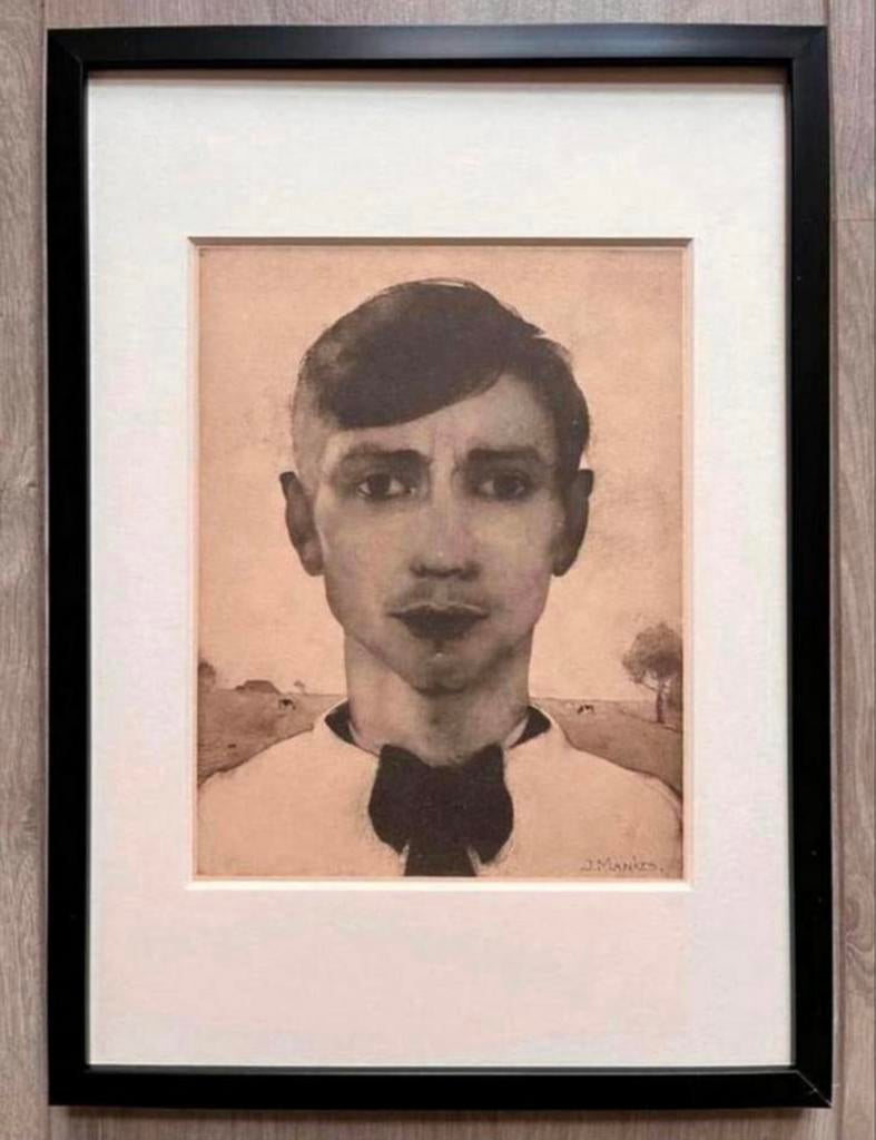 Jan Mankes 1889-1920 / Heliogravure Zelfportret 1923, Antiek en Kunst, Ophalen