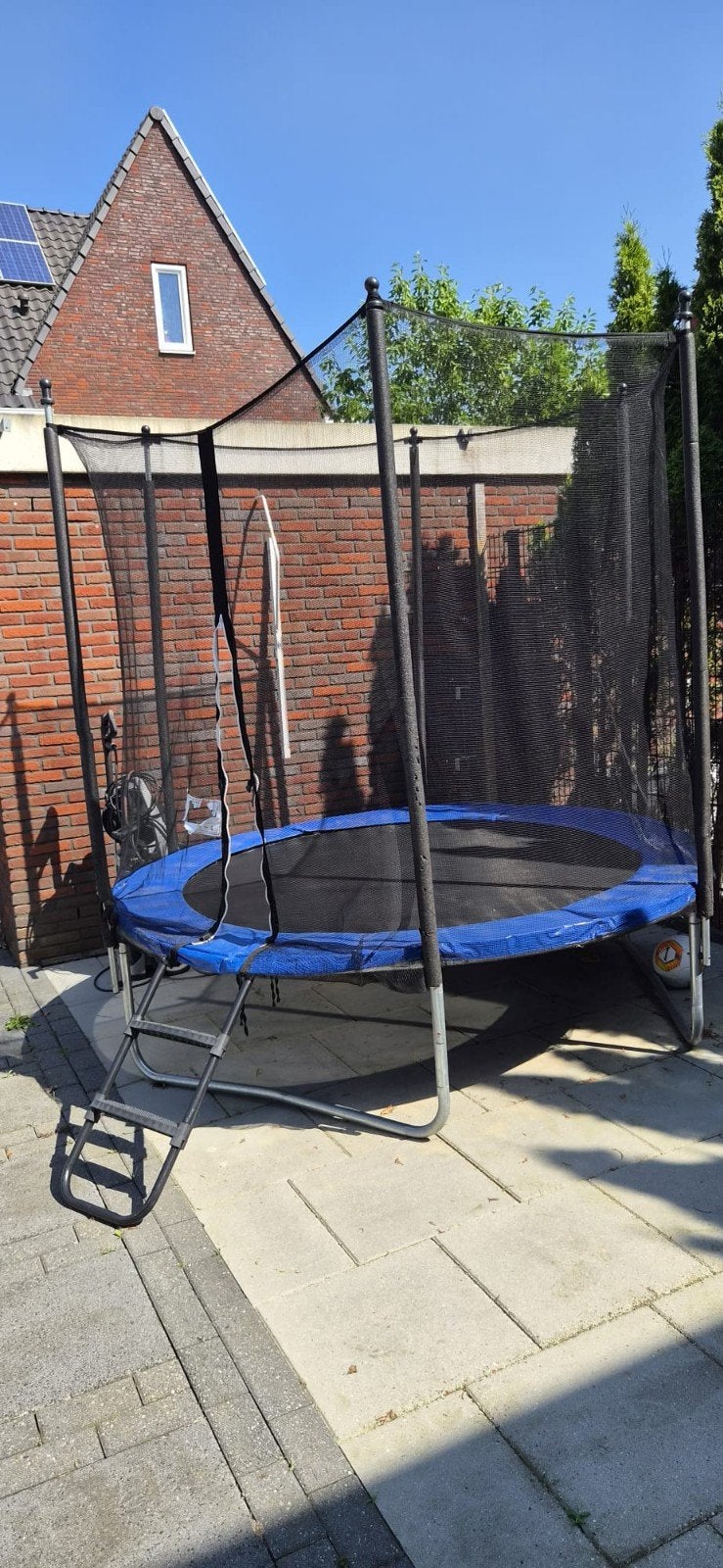 Trampoline met veiligheidsnet en ladder, Ophalen, Gebruikt