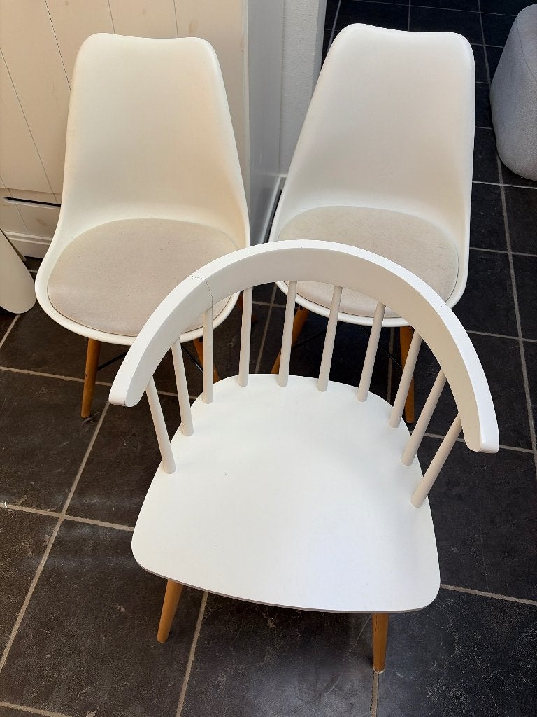 5 Eetstoelen - gratis af te halen, Gebruikt, Wit, Vijf, Zes of meer stoelen, Ophalen