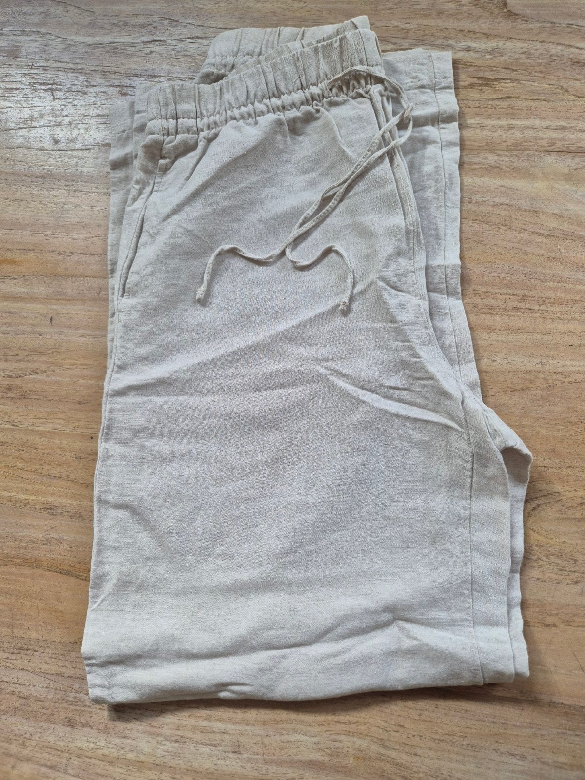 H&M Linnen Blend Broek - Maat S, H&M, Beige, Ophalen of Verzenden, Zo goed als nieuw