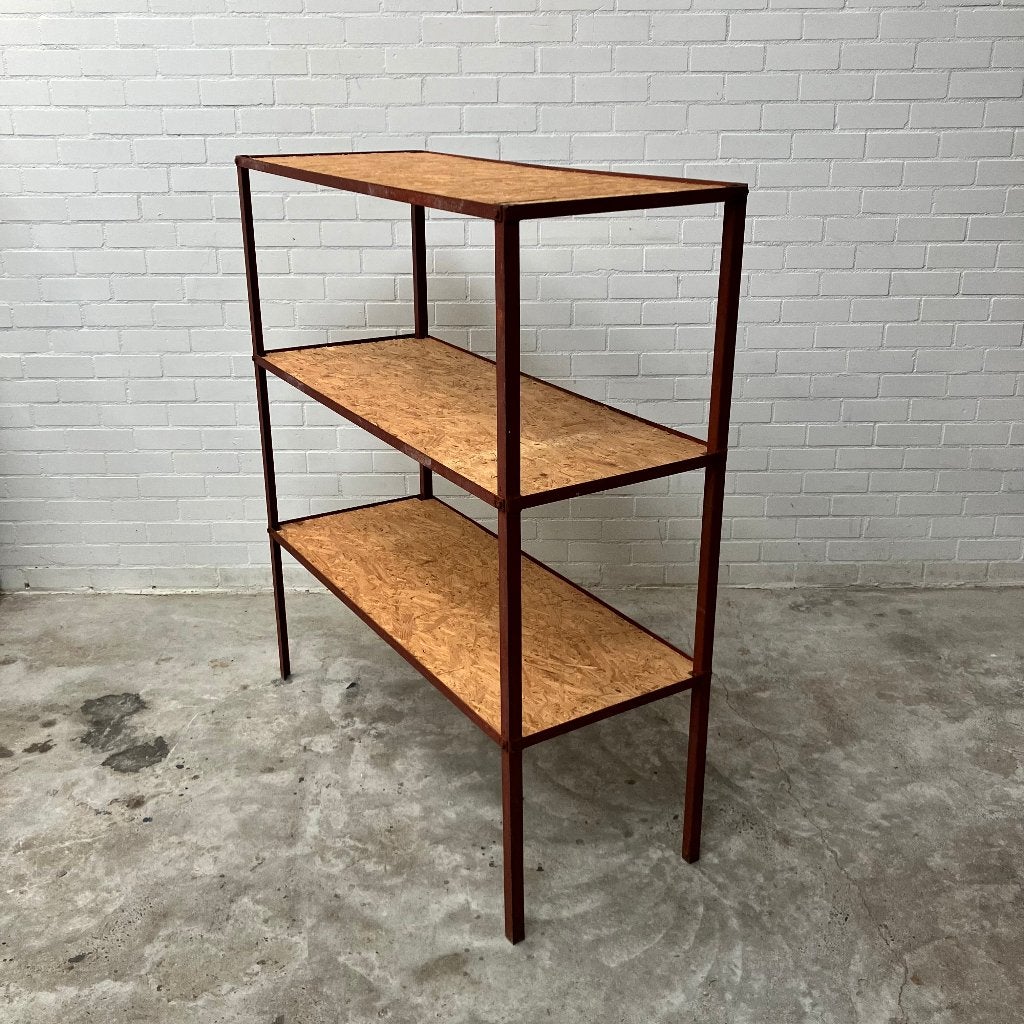 Oude vintage stellingkast werkplaats kast boekenkast meubel, Ophalen, Gebruikt