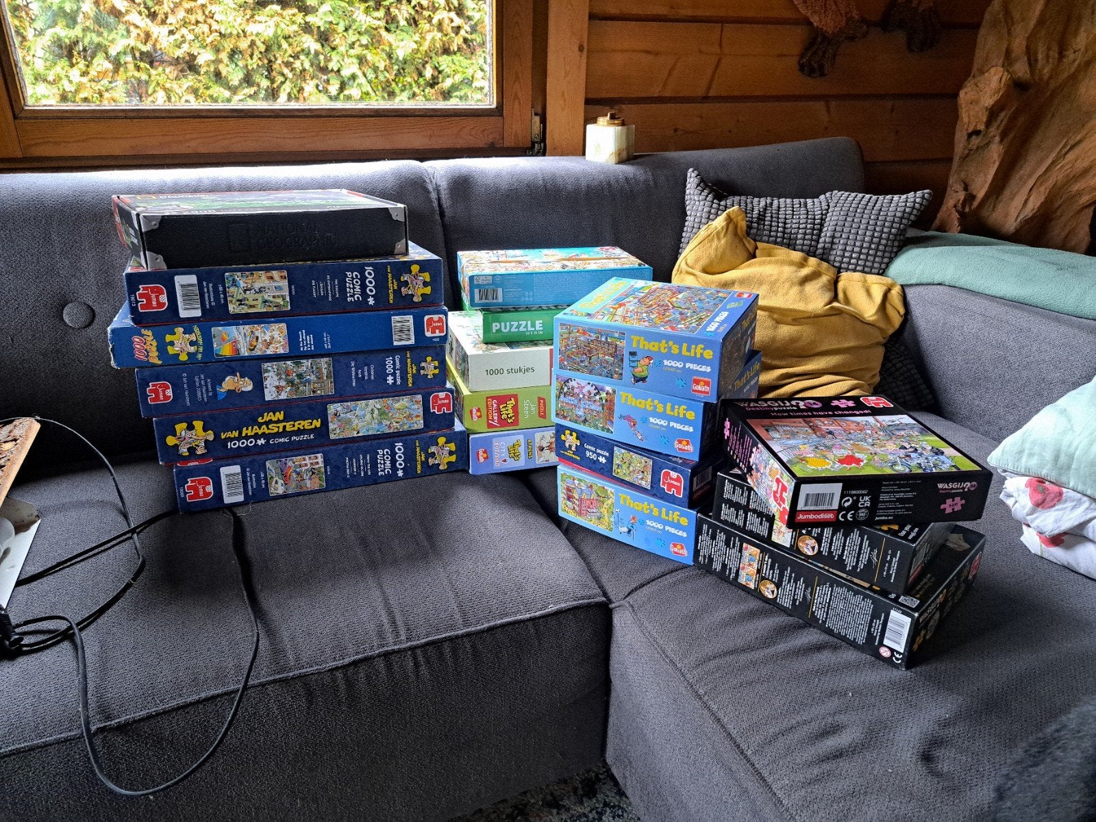 Grote collectie puzzels: Jan v Haasteren, That's Life, Wasg, Ophalen, 500 t/m 1500 stukjes, Gebruikt, Legpuzzel