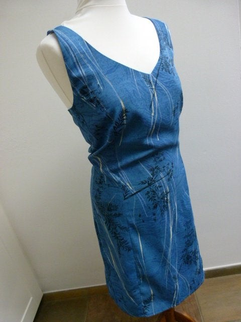 ECHABEL gevoerd vintage jurkje zomerjurkje maat 38 M blauw, Maat 38/40 (M), Blauw, Ophalen of Verzenden, Zo goed als nieuw