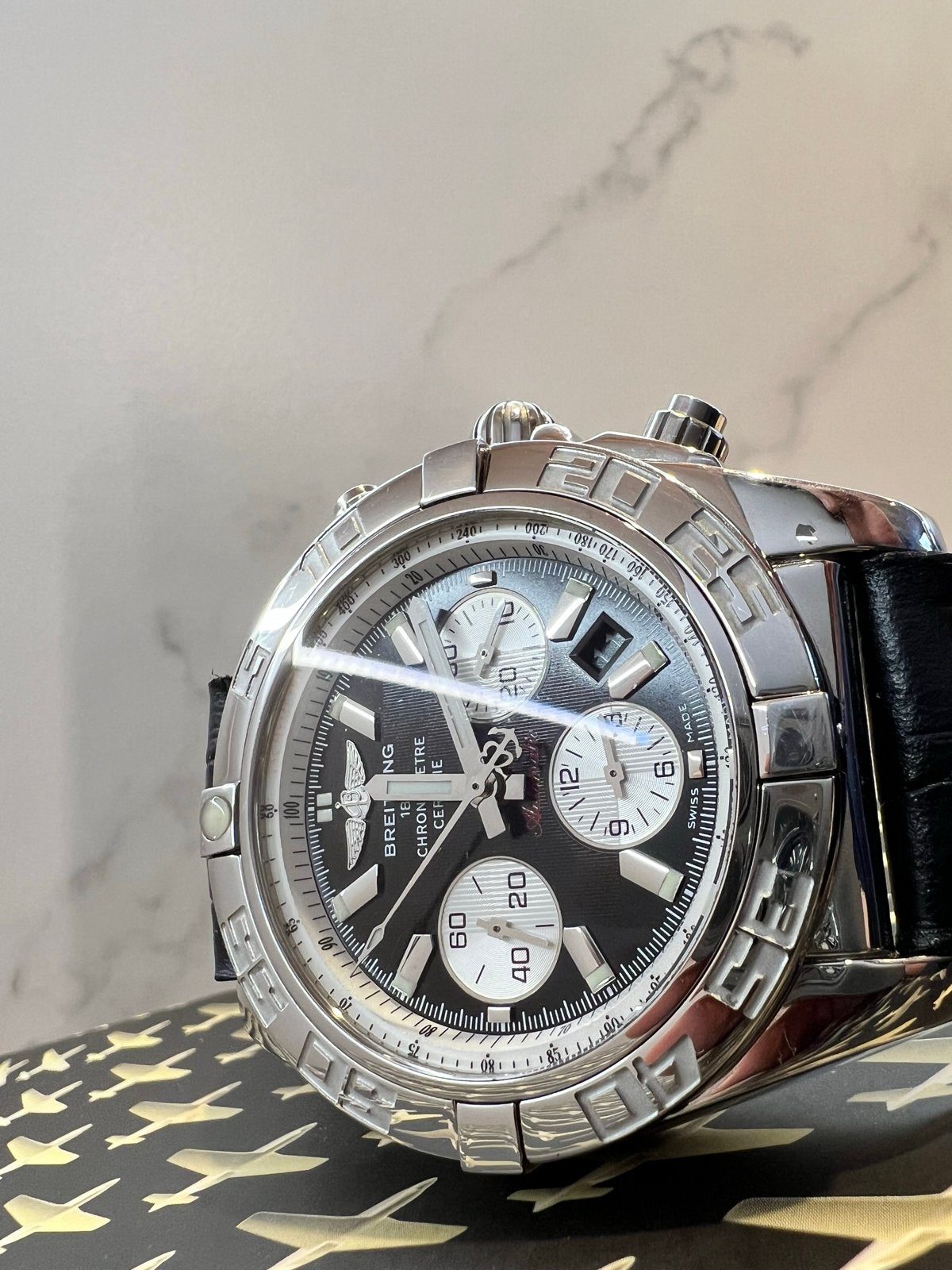 Breitling Chronomat B01 Automaat inruil mogelijk, Ophalen, Leer, Staal, Breitling