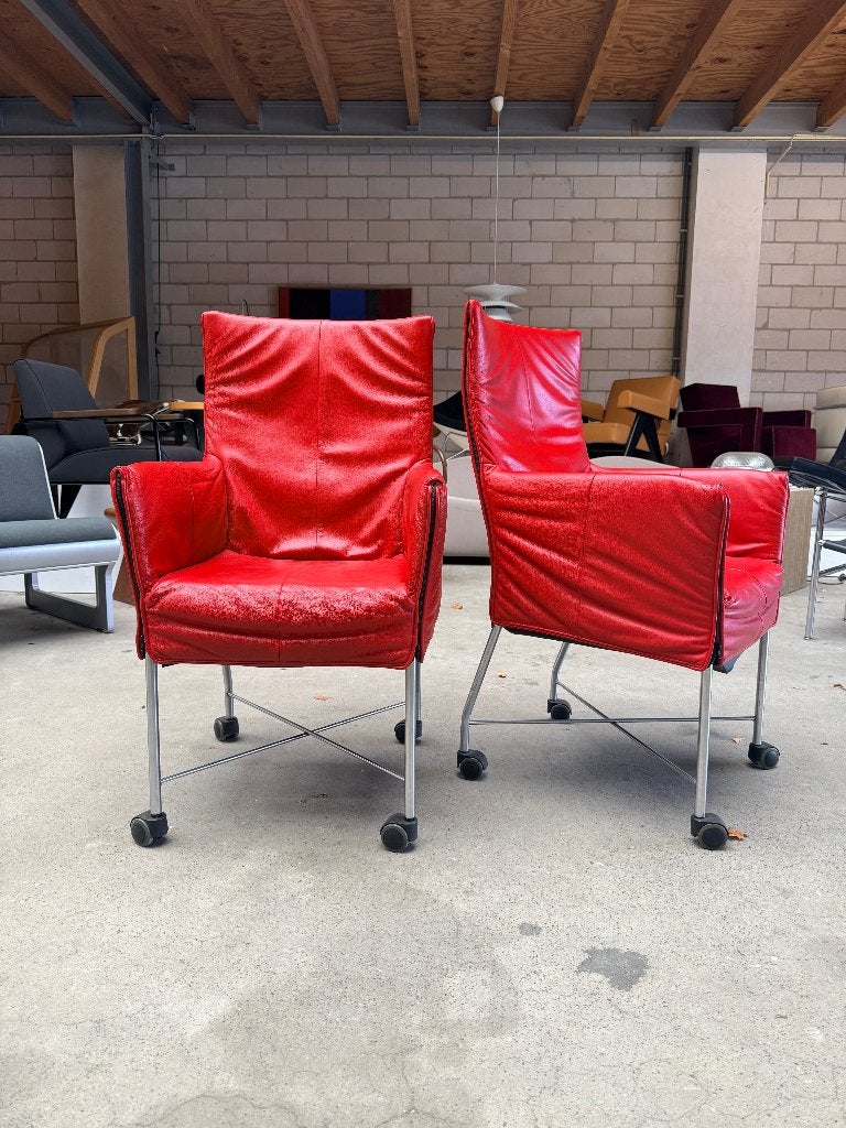 Set van 6 Montis Chaplin chairs, Gerard van den Berg, Ophalen, Gebruikt, Leer, X