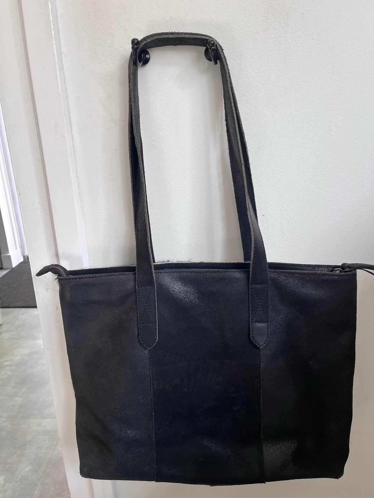 Bear Design Shopper Zwart/Wit echt leer, Ophalen of Verzenden, Zo goed als nieuw, Zwart, Shopper
