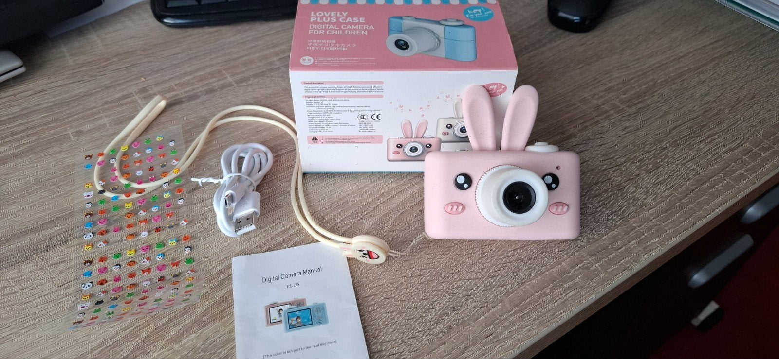 Leuke kindercamera roze met Konijnenoren - 15 MP, Audio, Tv en Foto, Fotocamera's Digitaal, Gebruikt, 15 megapixels, Kindercamera