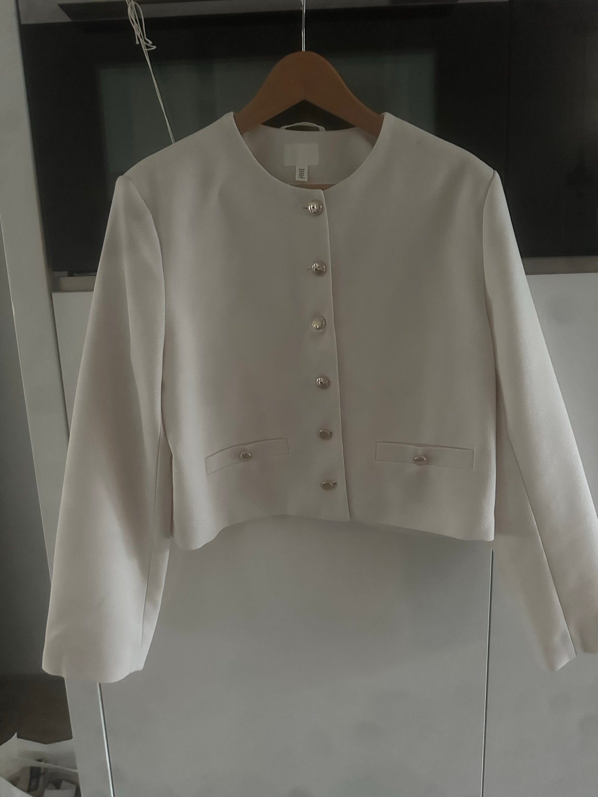 Crèmekleurige blazer van Zara, maat M, Kleding | Dames, Maat 38/40 (M), Beige, Ophalen of Verzenden, Zo goed als nieuw