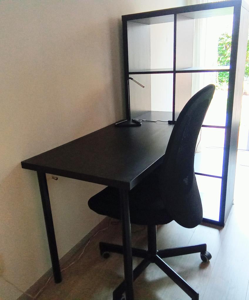 Ruimtebesparende bureau/kast combinatie., Ophalen, Zwart, Scandinavisch, IKEA