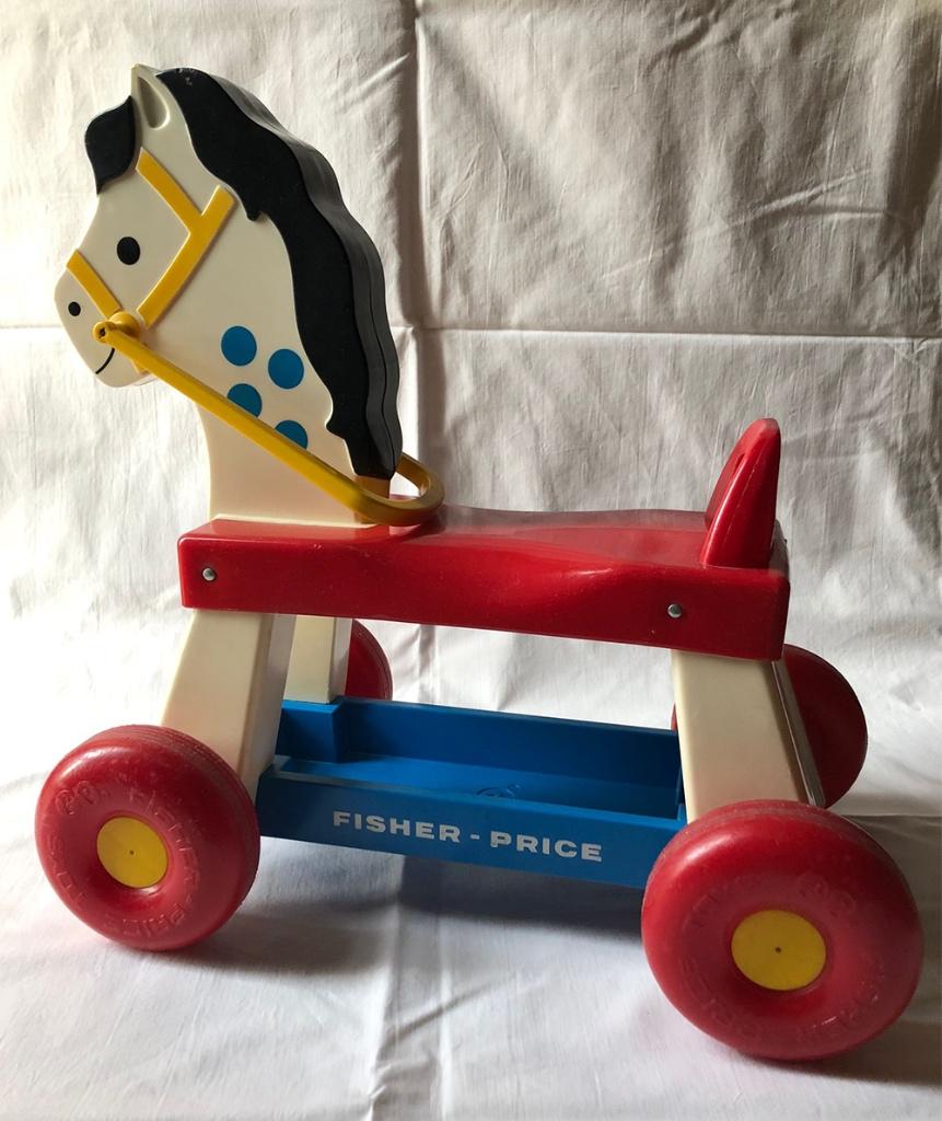 Fisher-Price looppaardje rijpaardje - vintage paardje 1976, Ophalen of Verzenden, Gebruikt, Overige typen