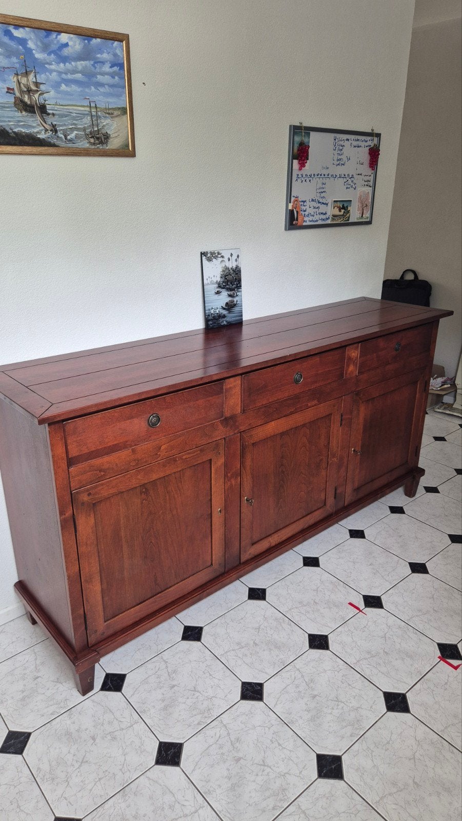 Massief Kersenhout dressoir - 196x50x97cm, Huis en Inrichting, Kasten | Dressoirs, Gebruikt, 150 tot 200 cm, Ophalen of Verzenden