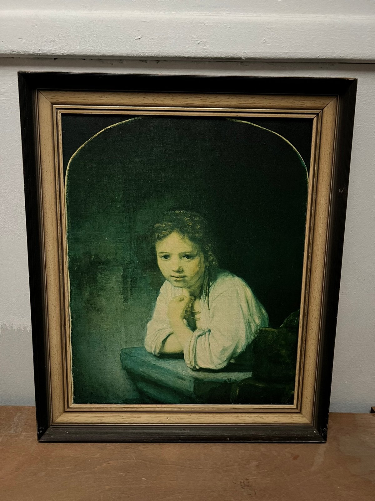 REMBRANDT Reproductie Canvas Lijst 70 jaar MEISJE IN VENSTER, Ophalen, 50 – 75, Gebruikt, Print