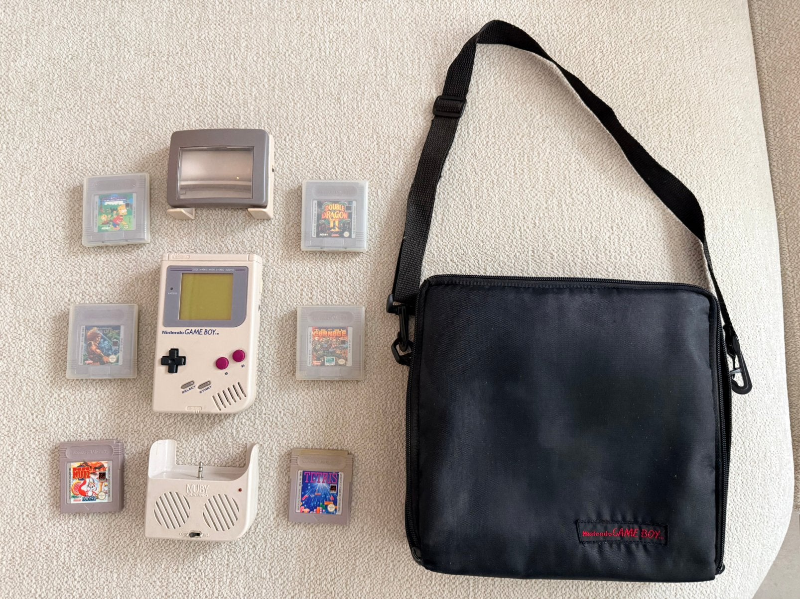 Nintendo game boy classic met games en veel accessoires, Ophalen of Verzenden, Gebruikt, Game Boy Classic, Met beschermhoes of tas