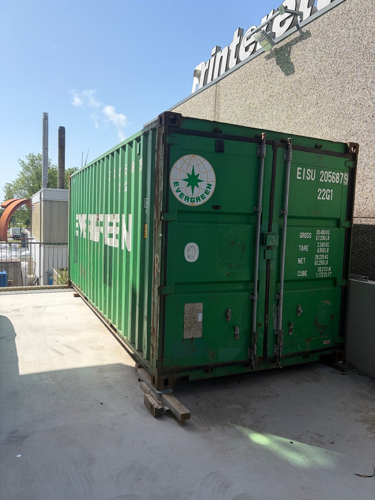 Robuuste Evergreen Zeecontainer - Ideaal voor opslag, Ophalen